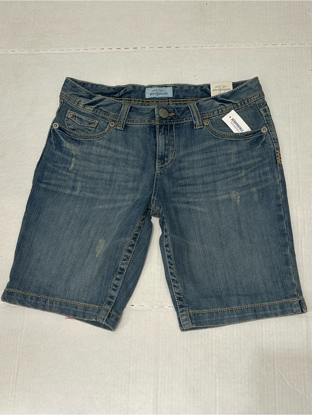 Aeropostale Women's Dark Blue Denim Bermuda Shorts Size 13/14